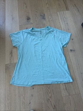 Woolx Mia V-Neck Short Sleeve Tee Shirt Women's Size 2X Merino Wool Blend